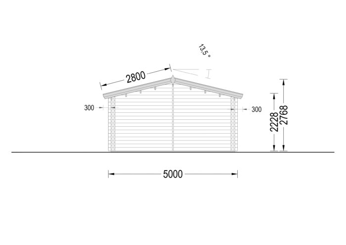 Blockbohlenhaus mit Terrasse ANTON, 5x9 m, 35 m² + 8m² Isoliert – Bild 9