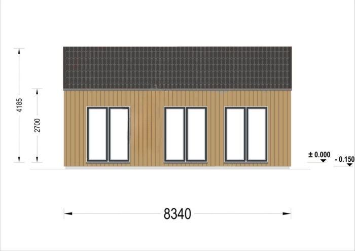 Wohnhaus ANGELIKA Isoliert (66mm + Holzverschalung), 40m² – Bild 7
