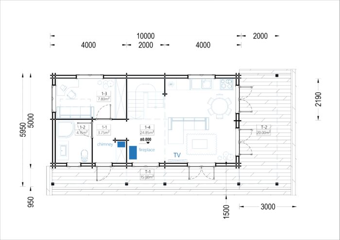Blockbohlenhaus ANIKA (44+44 mm) · 139 m² · Isoliert – Bild 6