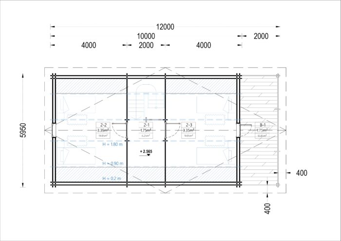 Blockbohlenhaus ANIKA (44+44 mm) · 139 m² · Isoliert – Bild 8