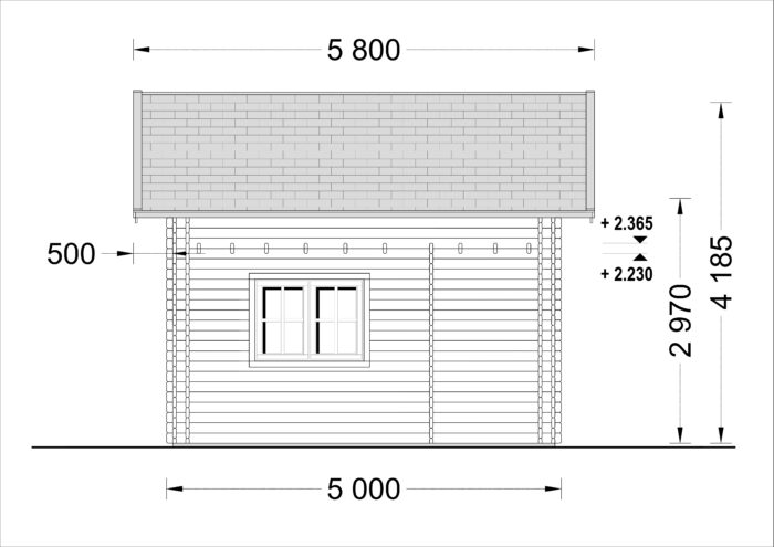 Blockbohlenhaus DORNBIRN (44+44 mm Isoliert) · 20 m² + 16 m² Schlafboden – Bild 12