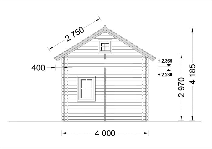Blockbohlenhaus DORNBIRN (44+44 mm Isoliert) · 20 m² + 16 m² Schlafboden – Bild 9