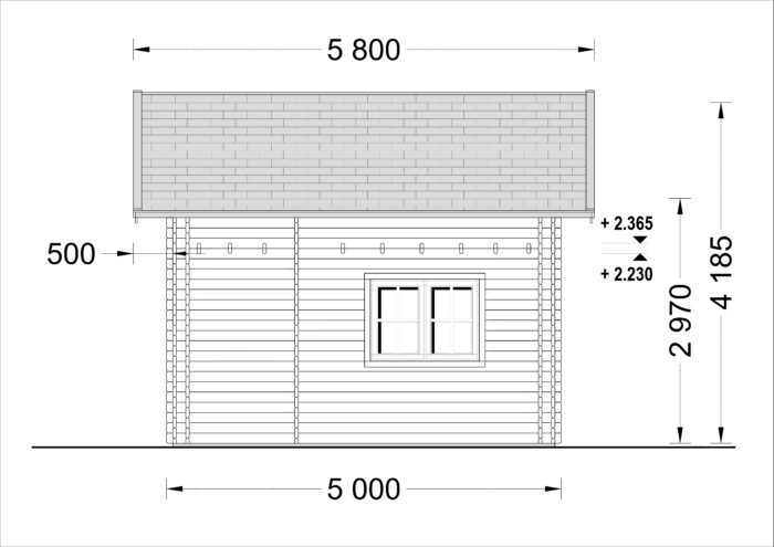 Blockbohlenhaus DORNBIRN (44+44 mm Isoliert) · 20 m² + 16 m² Schlafboden – Bild 10