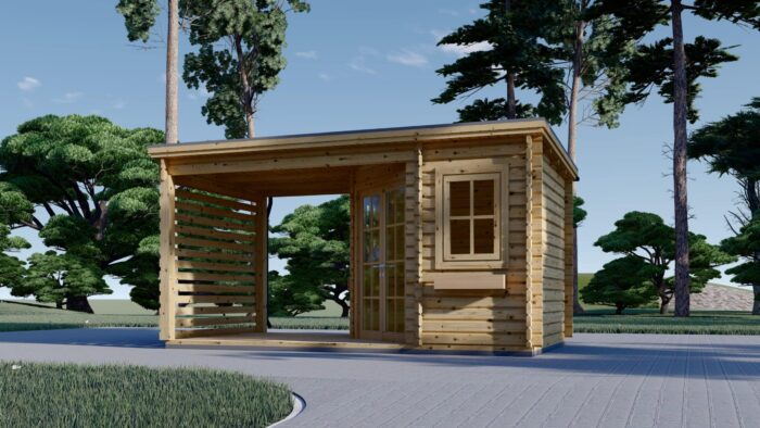 Premium Gartenhaus Gartenhaus ALAN PLUS (28mm), 5x3m,  9m² + 6.5m² – Bild 2