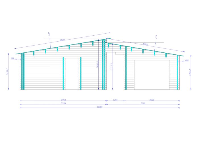 Blockbohlenhaus SEEFELD (44+44 mm) · 105 m² · Extra Isoliert · mit Pultdach – Bild 11