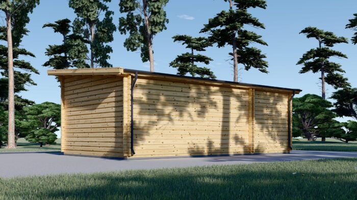 Premium Gartenhaus KARL (34mm) 5x4m, 20m² + 8m² Terrasse – Bild 4