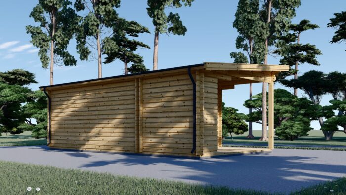 Premium Gartenhaus KARL (34mm) 5x4m, 20m² + 8m² Terrasse – Bild 5