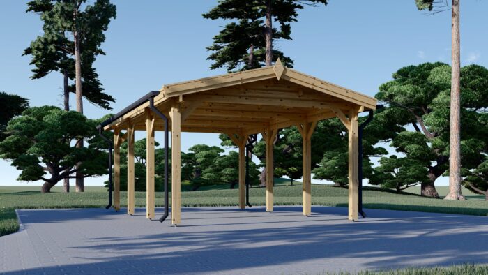 Carport aus Holz CLASSIC · 3 × 6 m · 18 m² – Bild 4