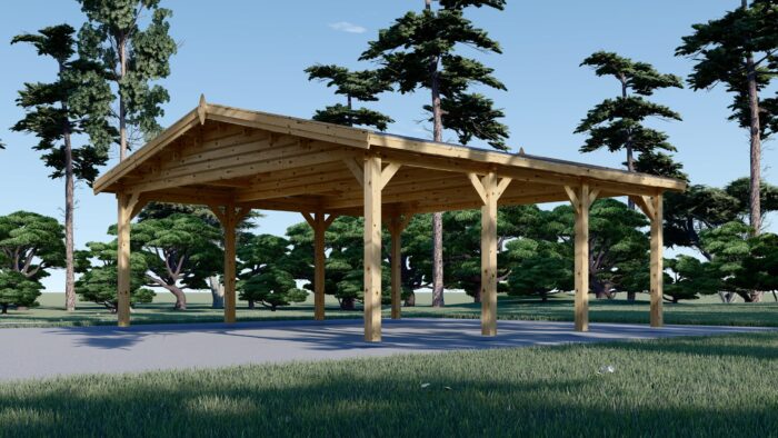Doppelcarport aus Holz CLASSIC, 6x6 m, 36 m² – Bild 6