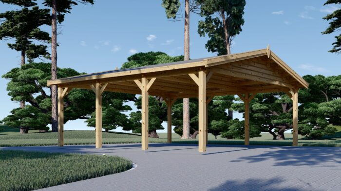 Doppelcarport aus Holz CLASSIC, 6x6 m, 36 m² – Bild 2