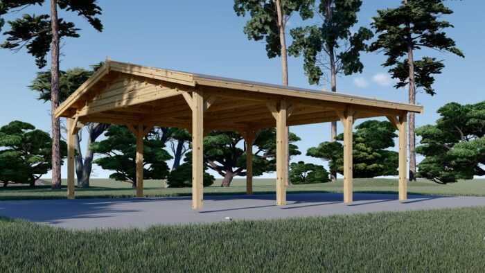 Doppelcarport aus Holz CLASSIC, 6x6 m, 36 m² – Bild 3