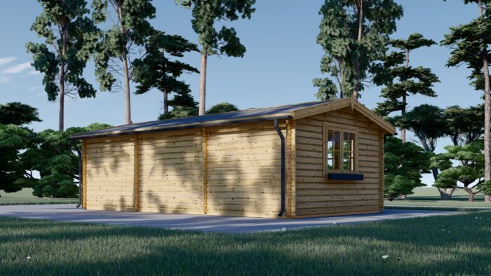 Carport 4 × 5 m mit Schuppen & Seitenwand (44 mm) · 4 × 2,5 m – Bild 4