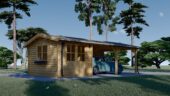 Carport 4 × 5 m mit Schuppen & Seitenwand (44 mm) · 4 × 2,5 m – Bild 5