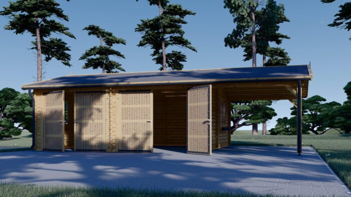 Doppelgarage (44 mm) 6x6m mit Carport 3x6m, 54m² – Bild 3