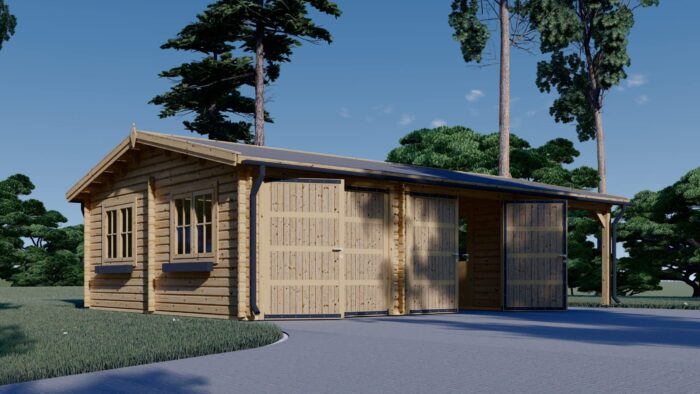 Doppelgarage (44 mm) 6x6m mit Carport 3x6m, 54m² – Bild 4