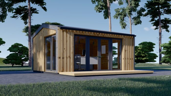 Gartenhaus ERMONES (34mm + Holzverschalung), 5x4m, 20m² Isoliert – Bild 2