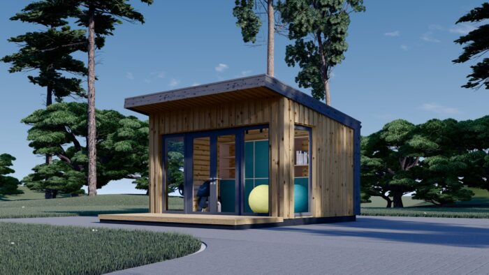 Gartenhaus EMIL (34mm + Holzverschalung ), 4x3m, 12m² – Bild 3