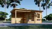 Gartenhaus mit Terrasse KATI (44 mm), 5x3 m, 7.5 m² + 7.5 m² – Bild 2
