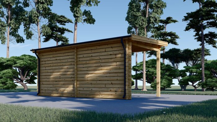 Gartenhaus mit Terrasse KATI (44 mm), 5x3 m, 7.5 m² + 7.5 m² – Bild 5