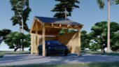 Carport aus Holz mit L-förmiger Wand SANDRA, 3.2x6 m – Bild 3