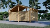 Carport aus Holz mit L-förmiger Wand SANDRA, 3.2x6 m – Bild 5