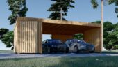 Carport NOVA Plus für 2 Autos mit Schuppen und Seitenwand, 7.6x5.6 m – Bild 4