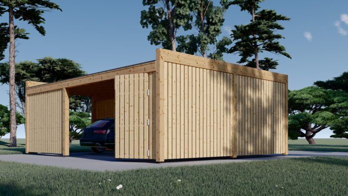 Carport NOVA Plus für 2 Autos mit Schuppen und Seitenwand, 7.6x5.6 m – Bild 6