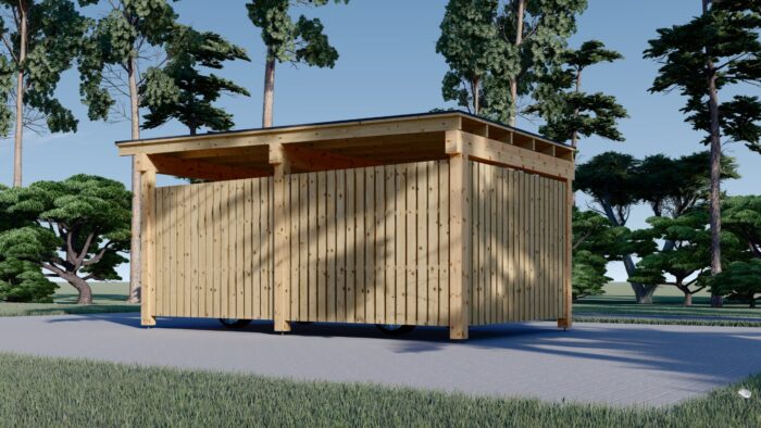 Carport NOVA mit L-förmiger Wand · 3,2 × 6 m – Bild 5