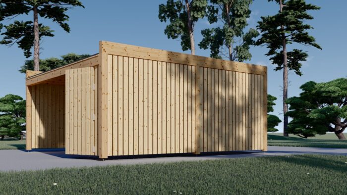 Carport  mit Schuppen und Seitenwand NOVA-F , 4.9x5.6 m – Bild 2