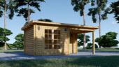 Gartenhaus LAURA mit Anbau (28 mm), 5.2x2.7 m, 7 m² + 7 m²