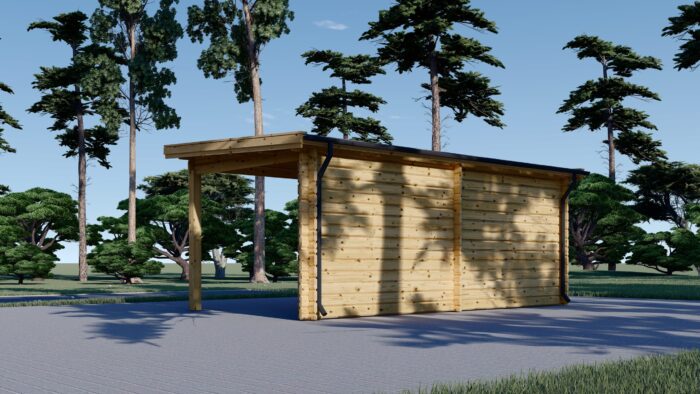 Gartenhaus LAURA mit Anbau (28 mm), 5.2x2.7 m, 7 m² + 7 m² – Bild 4