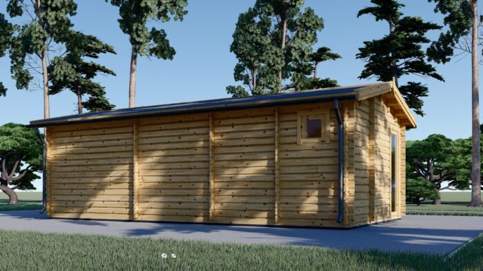 Blockbohlenhaus MARGIT (44+44 mm), 7.5x4m, 30m² Extra Isoliert – Bild 4