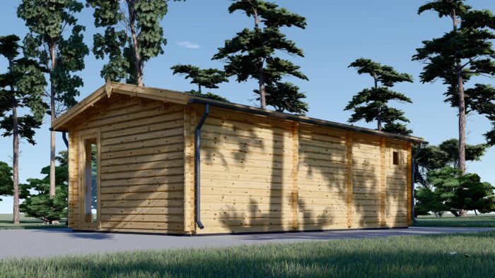 Blockbohlenhaus MARGIT (44+44 mm), 7.5x4m, 30m² Extra Isoliert – Bild 5