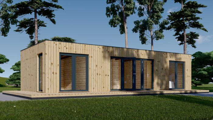 Holzhaus Tobi, 47m² 66mm Extra Isoliert – Bild 5