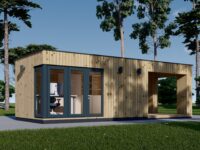 Gartenhaus PREMIUM (Isoliert, SIPS), 5x3 m, 15 m² Mit Terrasse 3x3 m, 9 m²
