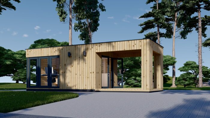 Gartenhaus PREMIUM mit Terrasse 5x3 m, 15 m² + 9 m² Isoliert – Bild 4