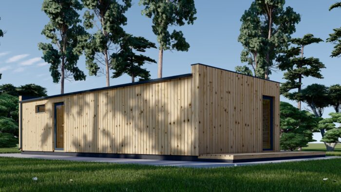 Holzhaus Tobi, 47m² 66mm Extra Isoliert – Bild 4