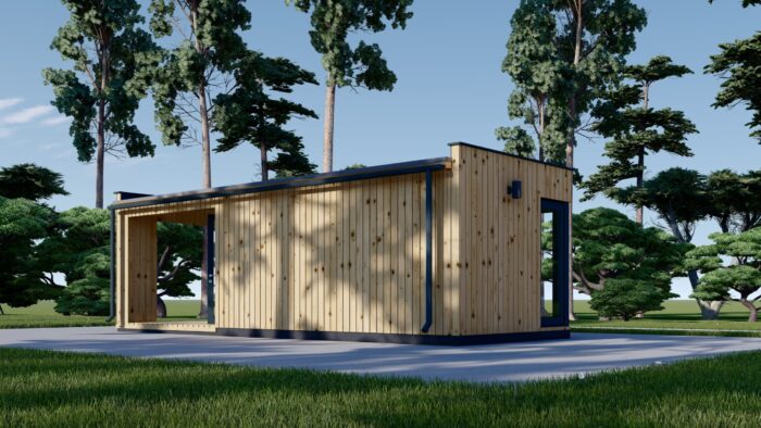 Gartenhaus PREMIUM (Isoliert, SIPS), 5x3 m, 15 m² Mit Terrasse 3x3 m, 9 m² – Bild 2