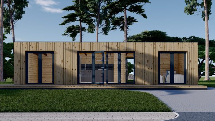 Holzhaus Tobi, 47m² 66mm Extra Isoliert – Bild 2