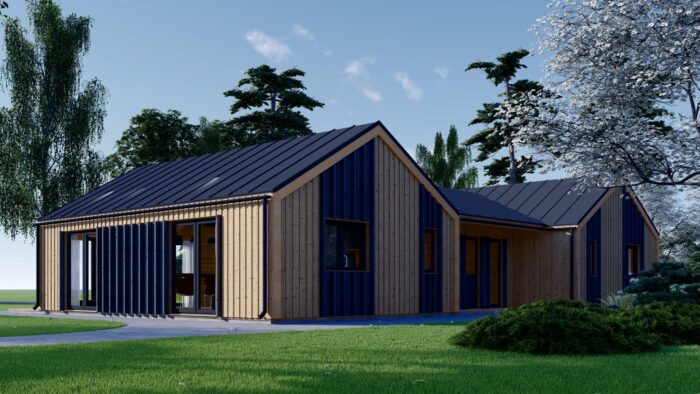 Holzhaus Salzburg (Isoliert, 66mm + Holzverschalung), 139m² – Bild 7
