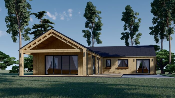 Holzwohnhaus TAUERN (Isoliert, 66 mm + Holzverschalung), 127 m² – Bild 3