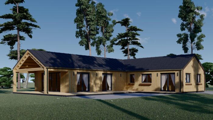Holzwohnhaus TAUERN (Isoliert, 66 mm + Holzverschalung), 127 m² – Bild 4