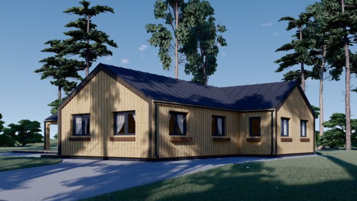 Holzwohnhaus TAUERN (Isoliert, 66 mm + Holzverschalung), 127 m² – Bild 6