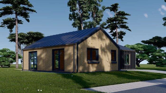 Holzhaus VALENTIN (Isoliert, 66 mm + Holzverschalung), 79 m² – Bild 4