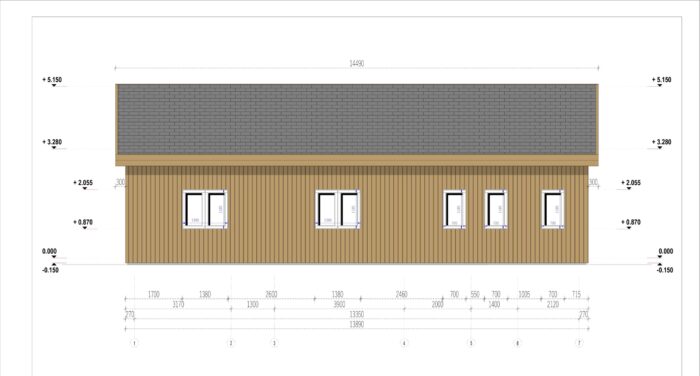 Blockbohlenhaus BERNAU 2 Isoliert, 66 mm + Holzverschalung), 94 m² – Bild 9