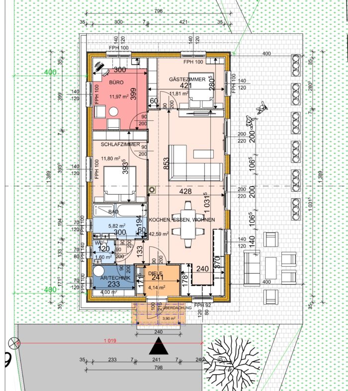 Blockbohlenhaus BERNAU 2 Isoliert, 66 mm + Holzverschalung), 94 m² – Bild 5