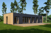 Wohnhaus BERTA 3 (66 mm + Holzverschalung Isoliert), 75 m²