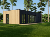 Wohnhaus BERTA 1 (66 mm + Holzverschalung Isoliert), 46 m²