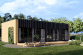 Wohnhaus BERTA 2 (66 mm + Holzverschalung Isoliert), 60 m²