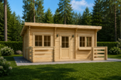 Blockbohlenhaus ARMIN (44+44 mm) · 31 m² · Pultdach · Extra Isoliert – Bild 2